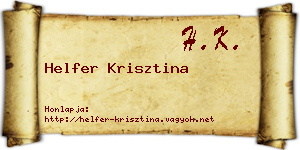 Helfer Krisztina névjegykártya